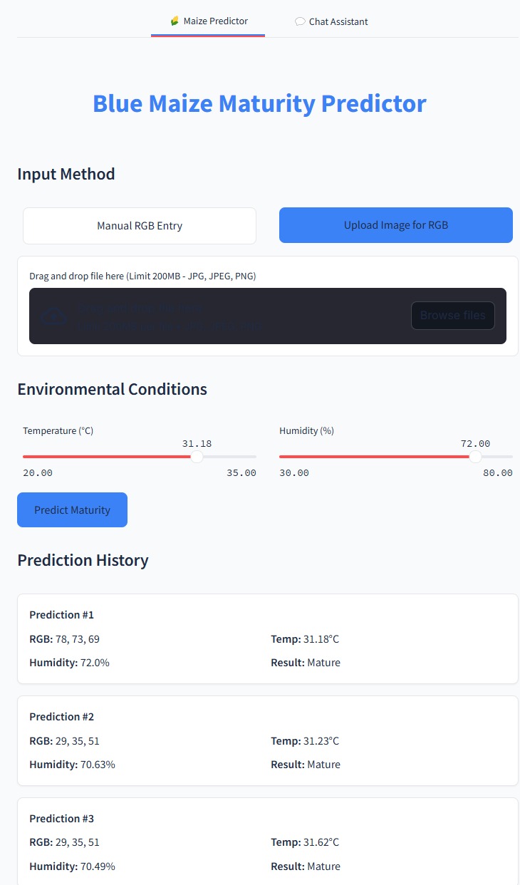 Maize Maturity Predictor Interface
